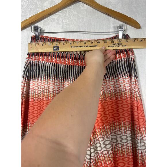 Coco Bianco Palazzo Pants Medium Orange Black Tan Geometric Print Wide Leg - Picture 3 of 9